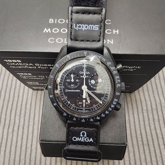 Swatch X Omega Bioceramic Moonswatch Mission To The Moonphase - NEW MOON Watch